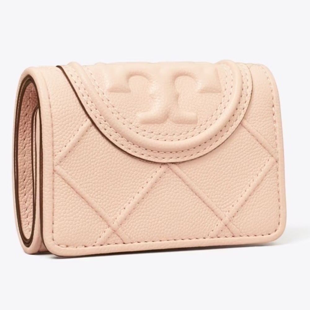 New Tory burch FLEMING SOFT POLISHED-GRAIN SMALL FLAP WALLET